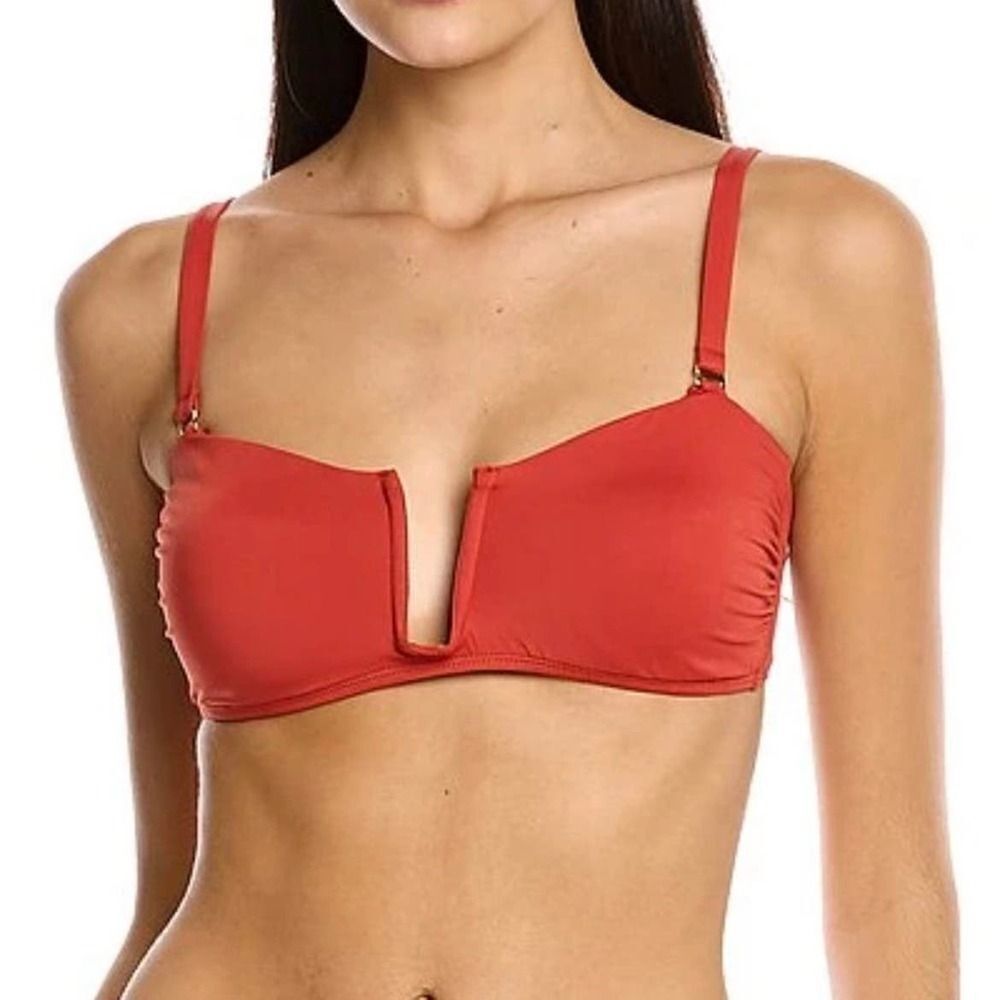 NWT Andie Terracotta Orange Cartagena Strapless Swimsuit Top Size Small‎